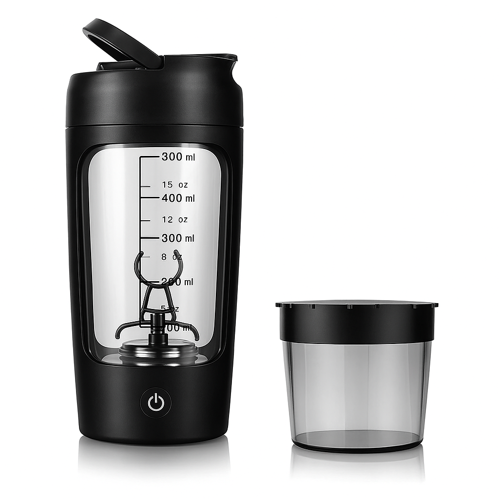 Elektrischer Protein-Shaker-Becher mit Pulverbehälter